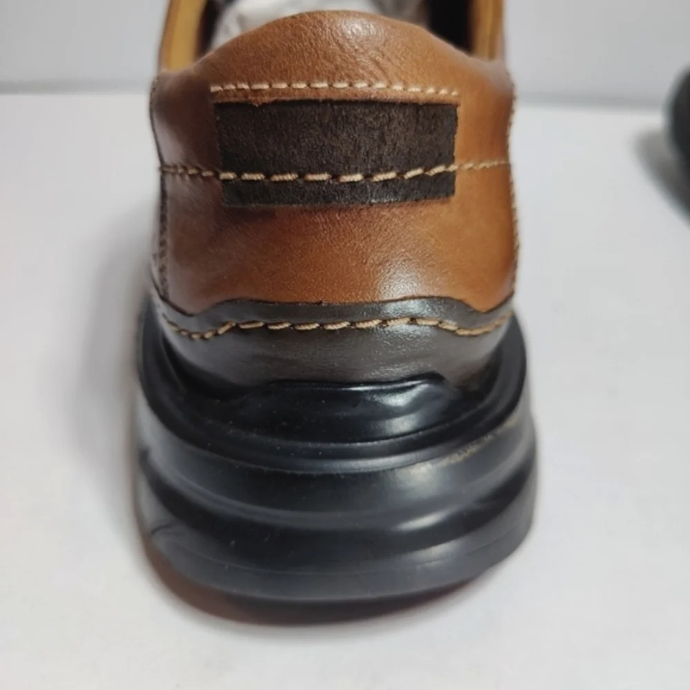 Clarks Men's Gessler Lace Formal Dress Brown Leather Oxford Shoes Size 14